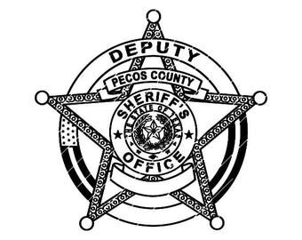 ミズーリ州、テキサス州の保安官バッジ SVG ベクター (デジタル