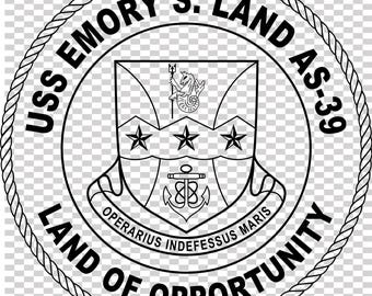 USS Emory S. Land submarine badge vector file cnc laser cutting, wood, metal engraving, Cricut file, cnc router file