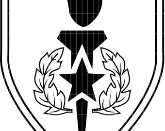 Archivo vectorial del parche de la Academia de Sargentos Mayores del Ejército de EE. UU. para corte láser CNC, grabado en madera y metal, archivo Cricut y archivo de enrutador CNC.