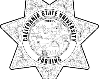 california state university parking badge vector file cnc laser cutting, wood, metal engraving, Cricut file