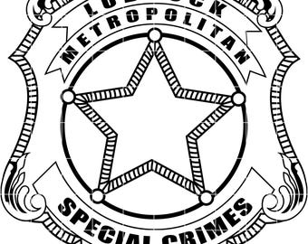 Archivo vectorial de la insignia del área metropolitana de Lubbock, Texas. Corte láser CNC, grabado en madera y metal. Archivo Cricut. Archivo de enrutador CNC.