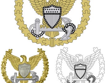 Insignia de Comando de la Guardia Costera en Tierra, archivo vectorial en color y negro, corte láser CNC, madera, grabado en metal, archivo Cricut, archivo de enrutador CNC, corte