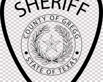 Plik wektorowy naszywki biura szeryfa hrabstwa Gregg w Teksasie, cięcie laserowe CNC, grawerowanie drewna i metalu, plik Cricut, plik routera CNC