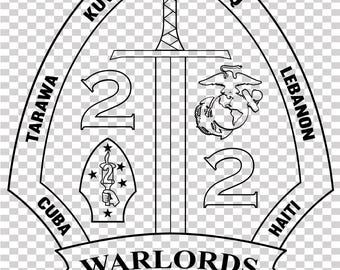 2nd Battalion 2nd Marine insignia badge vector file cnc laser cutting, wood, metal engraving, Cricut file, cnc router file