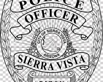 sierra vista arizona police officer badge vector file cnc laser cutting, wood, metal engraving, Cricut file, cnc router file