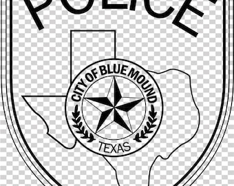 City of Blue Mound Police Texas patch vector file cnc laser cutting, wood, metal engraving, Cricut file, cnc router file