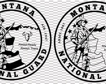 Montana National Guard Abzeichen Vektordatei Cnc Laserschnitt, Holz, Metall Gravur, Cricut Datei, Cnc Fräser Datei