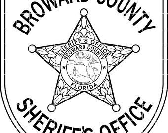 Archivo vectorial de parche de la Oficina del Sheriff del Condado de Broward para corte láser CNC, grabado en madera y metal, archivo Cricut y archivo de enrutador CNC.