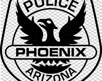 Arizona Police Phoenix patch vector file cnc laser cutting, wood, metal engraving, Cricut file, cnc router file