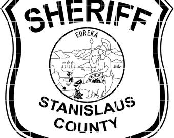 stanislaus county california sheriff patch vector file cnc laser cutting, wood, metal engraving, Cricut file, cnc router file