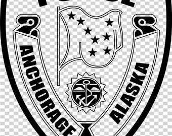 Plik wektorowy naszywki wydziału policji na Alasce, cięcie laserowe CNC, drewno, grawerowanie metalu, plik Cricut, plik routera CNC