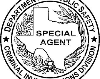 criminal investigations division special agent texas badge vector file cnc laser cutting, wood, metal engraving, Cricut file
