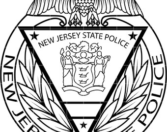 new jersey state police badge vector file cnc laser cutting, wood, metal engraving, Cricut file, cnc router file