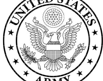 US Army badge Crest Vector File cnc laser cutting, wood, metal engraving, Cricut file, cnc router file