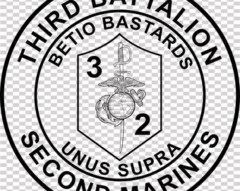 3rd Battalion, 2nd Marines Abzeichen Vektor-Datei Cnc Laserschnitt, Holz, Metallgravur, Cricut Datei, Cnc Fräser Datei