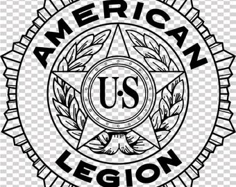 American Legion badge vector file cnc laser cutting, wood, metal engraving, Cricut file, cnc router file