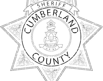 cumberland county sheriffs office maine badge vector file cnc laser cutting, wood, metal engraving, Cricut file, cnc router file