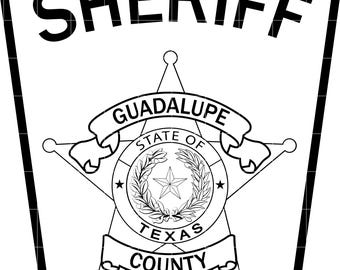 guadalupe county sheriff texas patch vector file cnc laser cutting, wood, metal engraving, Cricut file, cnc router file