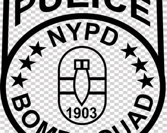 Nypd Polizei Bomb Squad Patch Vektordatei Cnc Laserschnitt, Holz, Metall Gravur, Cricut Datei, Cnc Fräser Datei