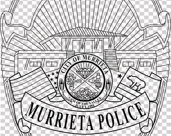 Murrieta Polizeichef ca Vektordatei cnc Laserschnitt, Holz, Metallgravur, Cricut Datei, cnc Fräserdatei