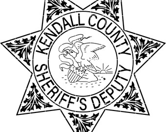 Kendall County, Illinois Sheriff's, Deputy badge, vector file cnc laser cutting, wood, metal engraving, Cricut file, cnc router file