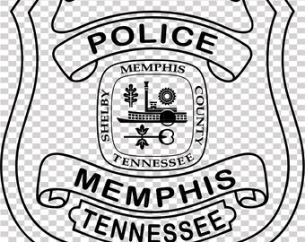 Plik wektorowy odznaki policji z Memphis w stanie Tennessee, cięcie laserowe CNC, grawerowanie drewna i metalu, plik Cricut, plik routera CNC
