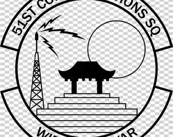 51st communications squadron u.s air force patch vector file cnc laser cutting, wood, metal engraving, Cricut file, cnc router file