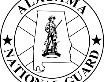 Archivo vectorial del emblema de la Guardia Nacional del estado de Alabama (EE. UU.) para corte láser CNC, grabado en madera y metal, archivo para Cricut y fresadora CNC.