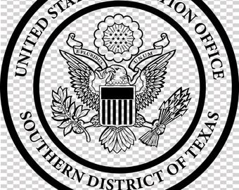 united states probation office s d o texas badge vector file cnc laser cutting, wood, metal engraving, Cricut file, cnc router file