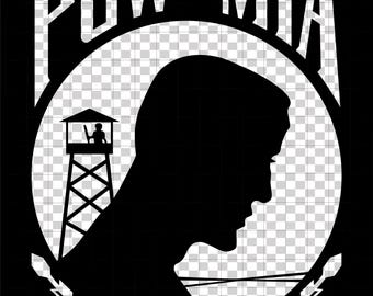 pow mia patch vector file cnc laser cutting, wood, metal engraving, Cricut file, cnc router file