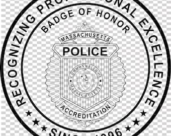 Massachusetts Polizei Abzeichen der Ehre an der Anerkennung professioneller Exzellenz Vektor-Datei Cnc Laserschnitt, Holz, Metall Gravur, Cricut Datei