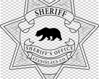 stanislaus california sheriff badge vector file cnc laser cutting, wood, metal engraving, Cricut file, cnc router file