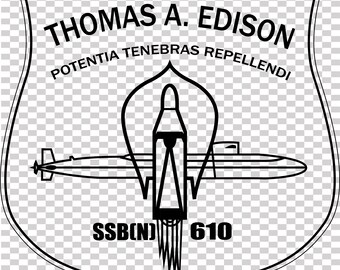 thomas a edison potentia tenebras repellendi ssb n 610 patch vector file cnc laser cutting, wood, metal engraving, Cricut file