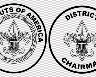 boy scouts district chairman badge vector file cnc laser cutting, wood, metal engraving, Cricut file, cnc router file