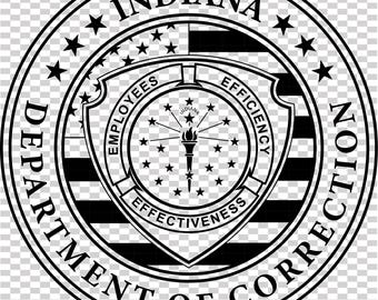 Indiana Dept of Correction patch vektorfil CNC-laserskärning, trä, metallgravyr, Cricut-fil, CNC-routfil