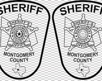 montgomery county sheriffs office texas  patch vector file cnc laser cutting, wood, metal engraving, Cricut file, cnc router file