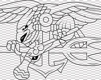 SEAL Special Warfare patch vektorfil CNC-laserskärning, trä, metallgravyr, Cricut-fil, CNC-routfil