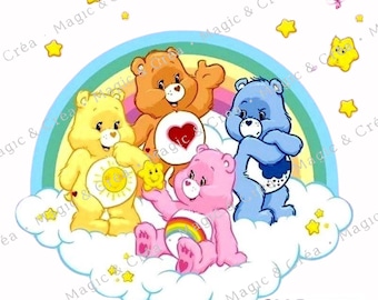 Kawaii Rainbow Teddy Bears – Retro 90s Design – Digital PNG File – Ideal for Sublimation & Printing