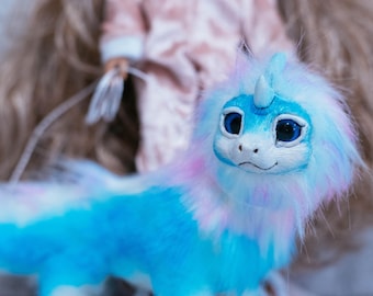 Handmade Sisu Dragon Plush: Poseable Kawaii Furry Animal Doll