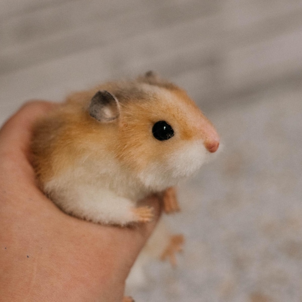 Handmade Hamster Plush: Poseable Furry Animal Doll