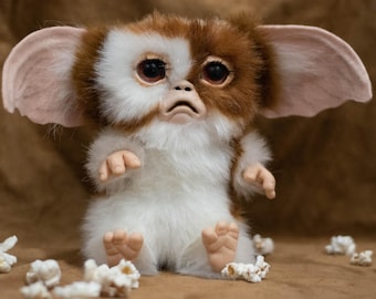 Sad Gizmo Stuffed Toy: Handmade Gremlin Mogwai Art Doll