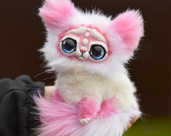 Cat ,littel cat, monsters ,kawaii plush, ooak ,handmade gift, Art Doll,art ,black friday