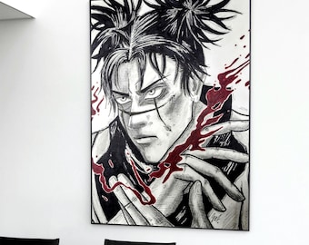 JJK Hand-Drawn Poster | Choso Anime Manga Wall Art | Original Ink Illustration Print | Fan Art Shonen Japanese Room Decor