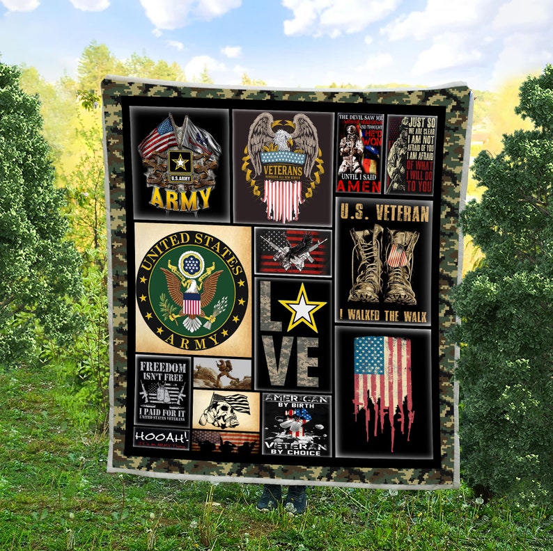Us Army Veteran Blanket Freedom Isn't Free Blanket Great Etsy