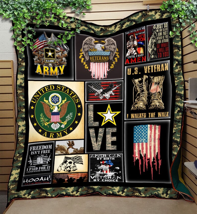 Us Army Veteran Blanket Freedom Isn't Free Blanket Great Etsy