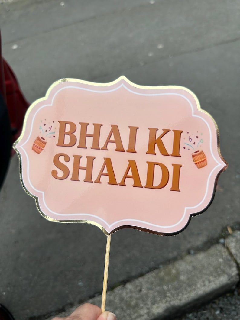 Desi Wedding Photo Booth Props, Mehndi Dholki Signs, Pakistani Indian Celebration Decor afbeelding 6