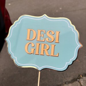 Desi Wedding Photo Booth Props, Mehndi Dholki Signs, Pakistani Indian Celebration Decor afbeelding 5