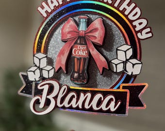 Diet Coke cake topper, little miss diet coke, diet coke lover, diet coke theme, diet coke party decor