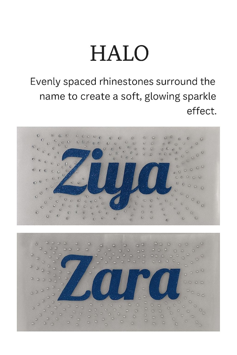 Custom Name Rhinestone Transfer | Ready to Press | Glitter + SS10 ...