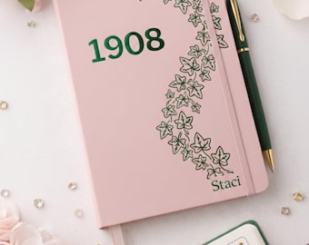 Personalized Journal with Name | Handcrafted  Notebook |  Sorority Inspired Gift
